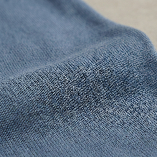 Classic Steel Blue Knitted Crew Neck T-Shirt